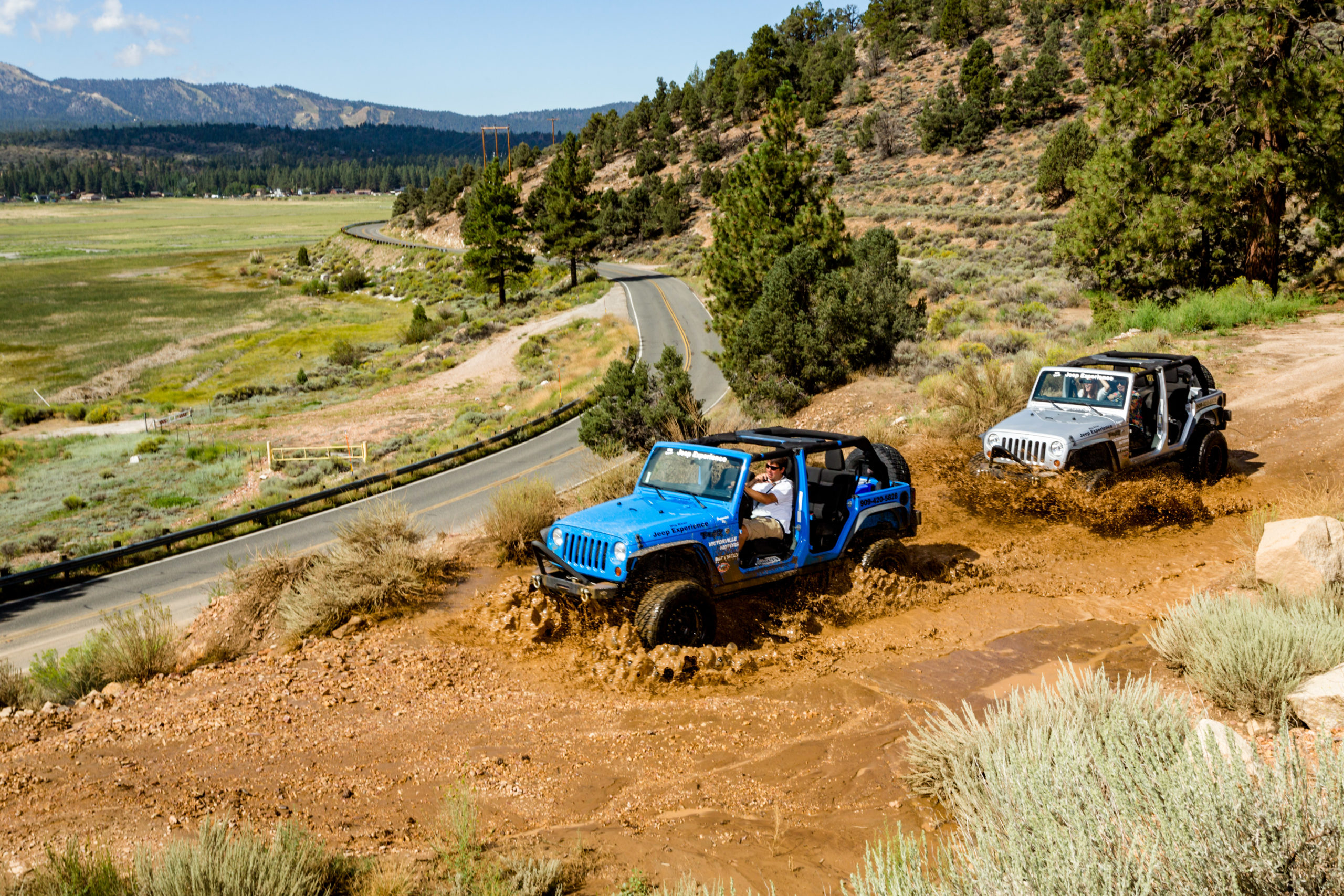 Off-road riding action in Big Bear