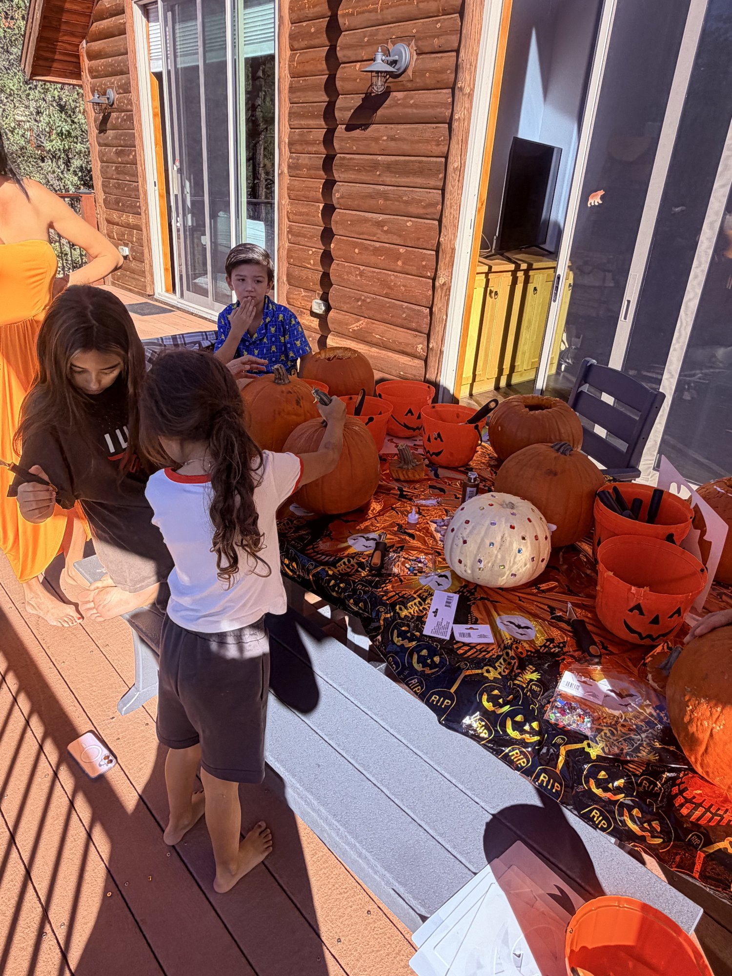 Carved pumpkins from the Big Bear Vacations Halloween giveaway